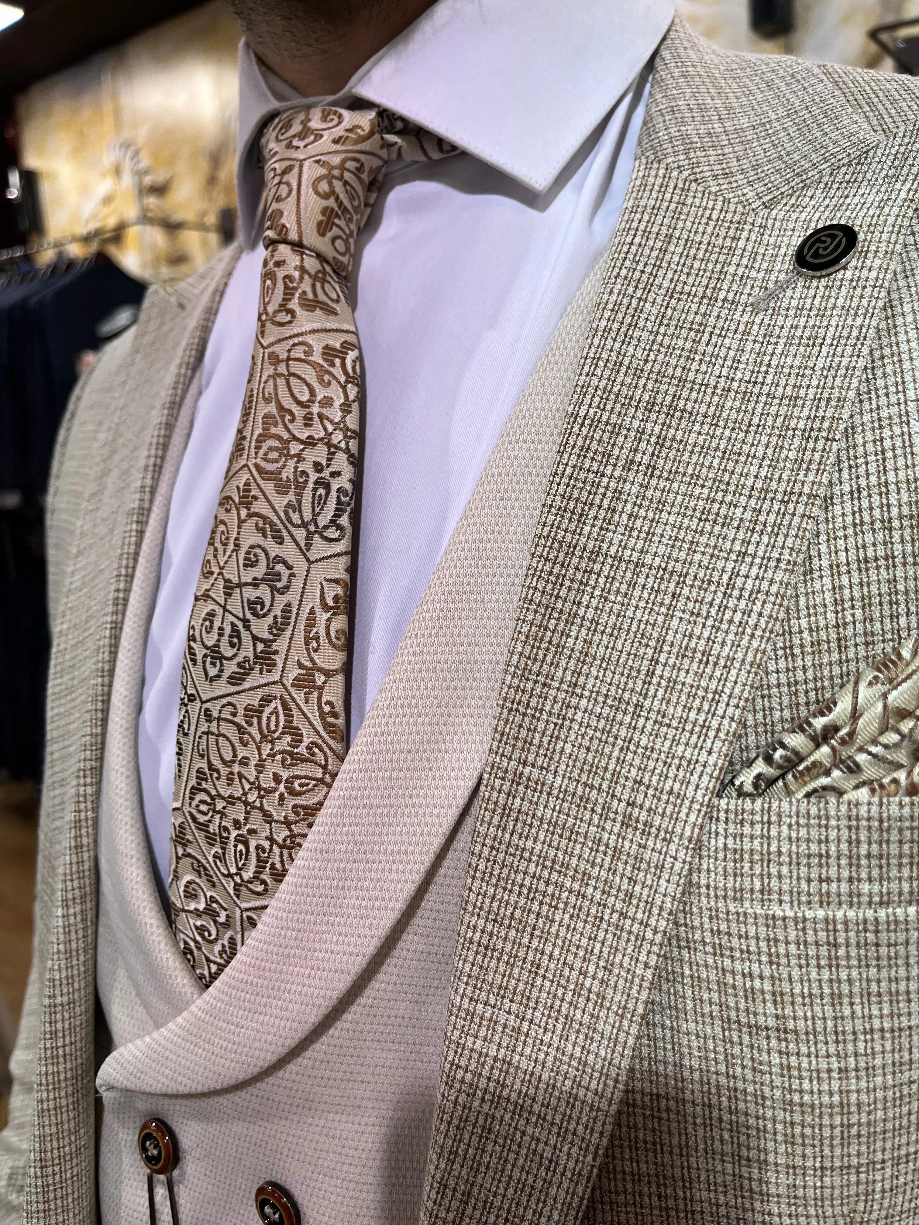 Sereni - Honeycomb/Cream 3 Piece Suit