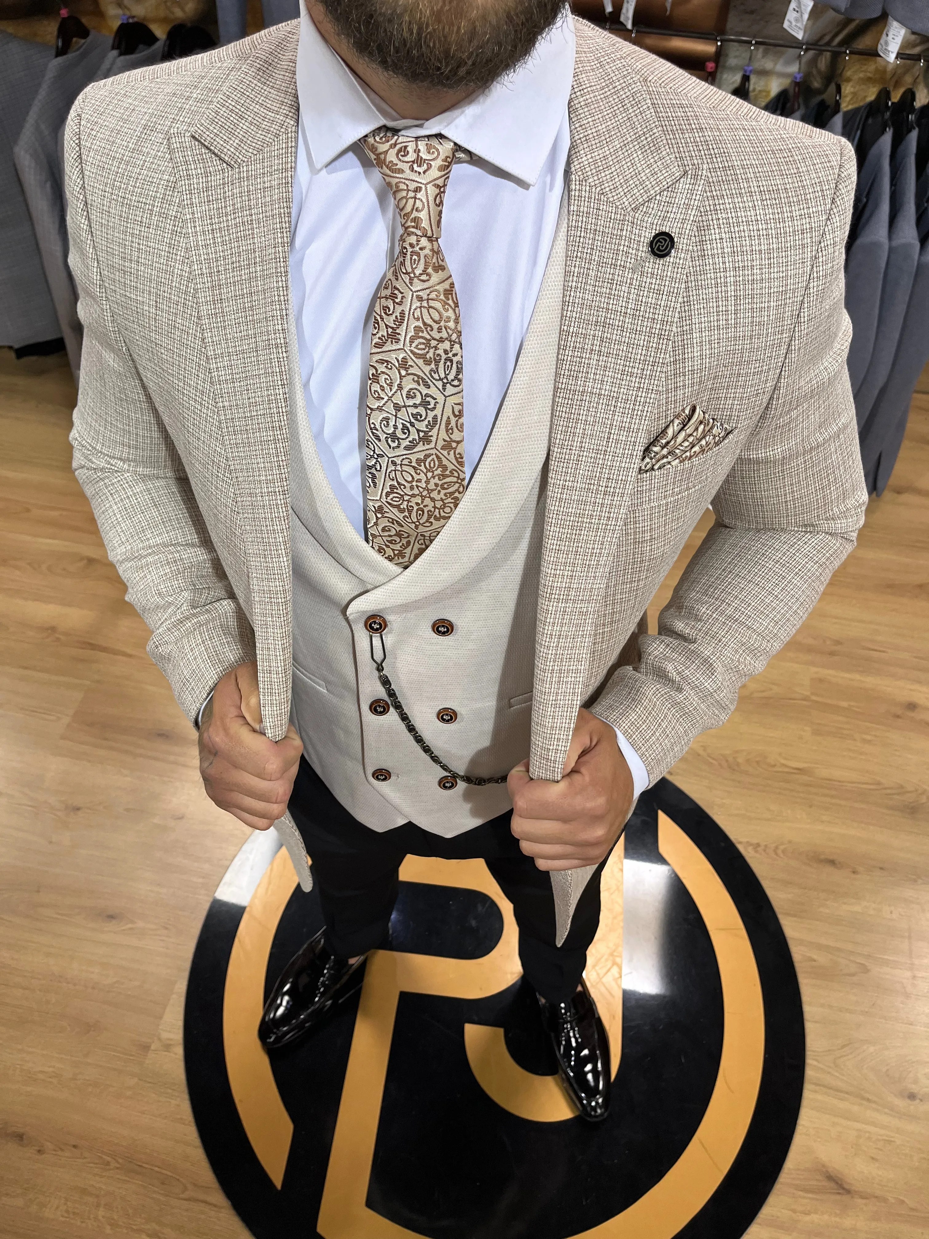 Sereni - Honeycomb/Cream 3 Piece Suit