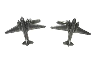 Silver Toned Douglas Dakota C47 Skytrain Plane Cufflinks