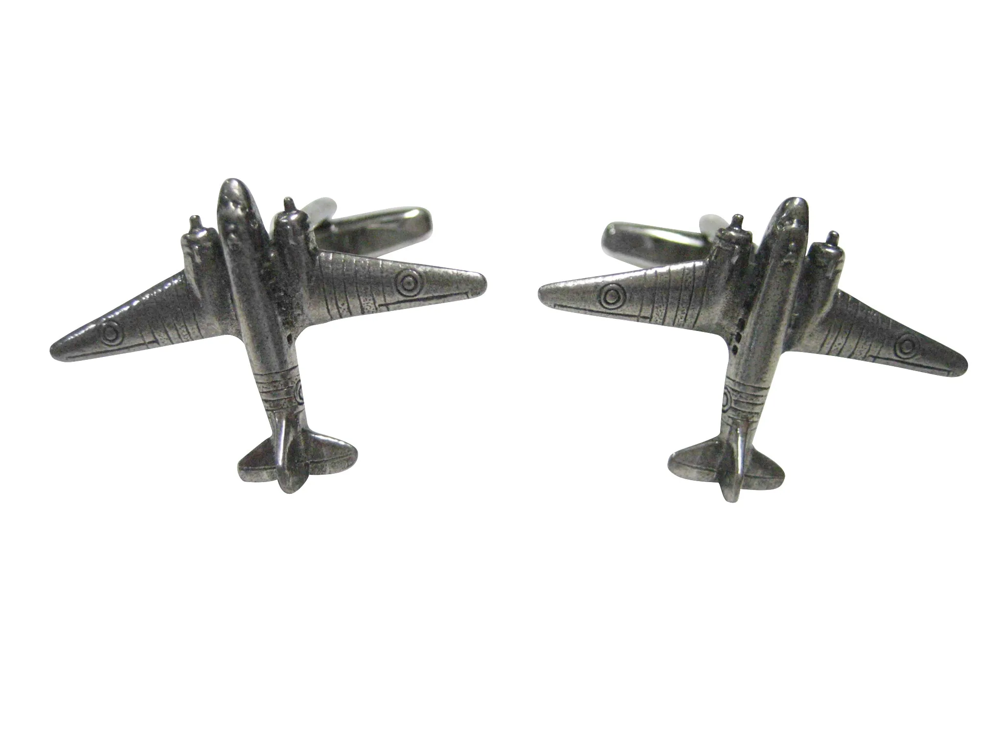 Silver Toned Douglas Dakota C47 Skytrain Plane Cufflinks
