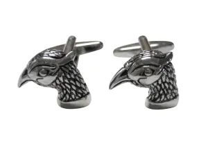 Silver Toned Pheasant Bird Head Cufflinks