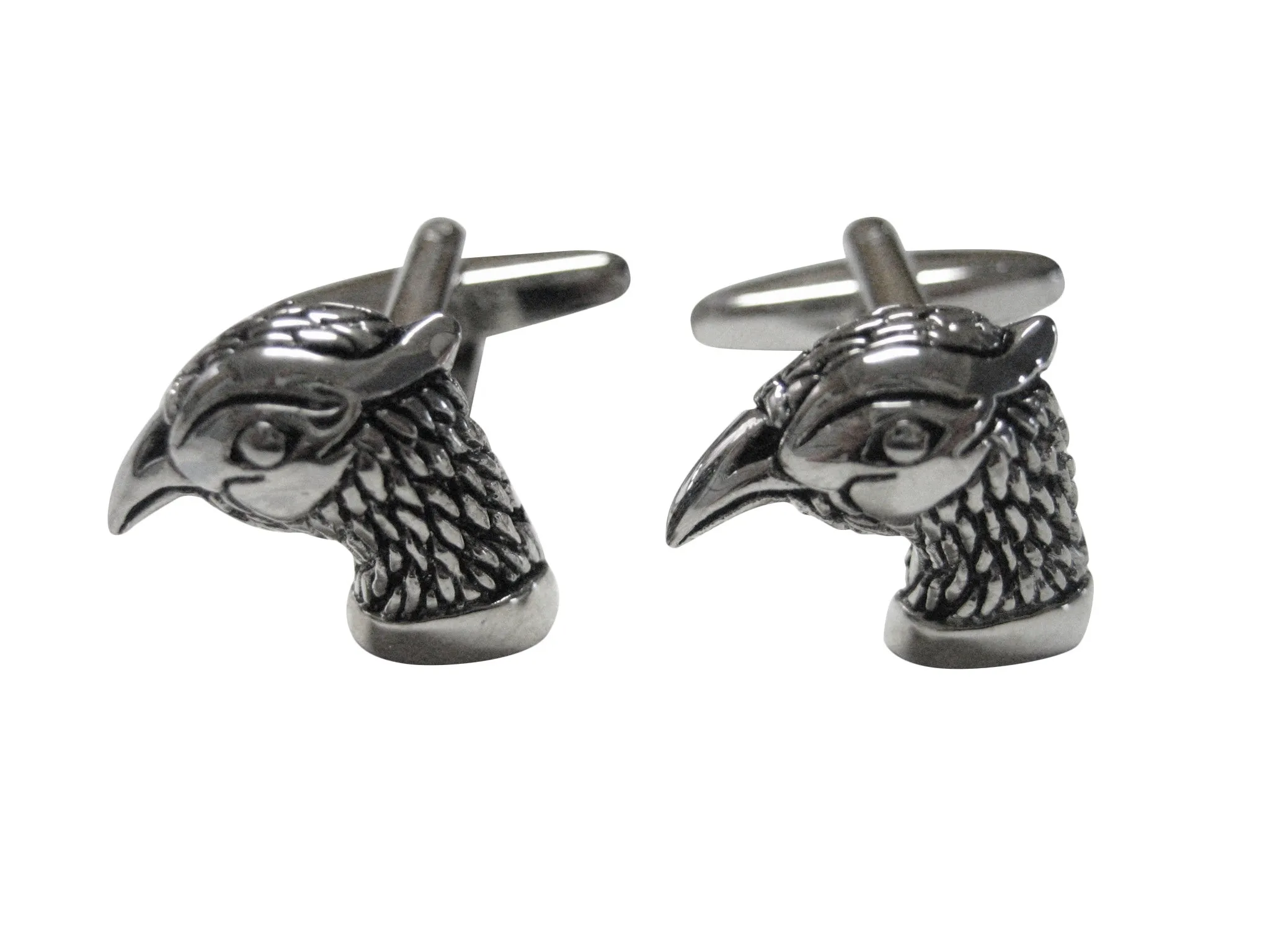 Silver Toned Pheasant Bird Head Cufflinks