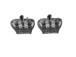 Silver Toned Resin Crown Cufflinks