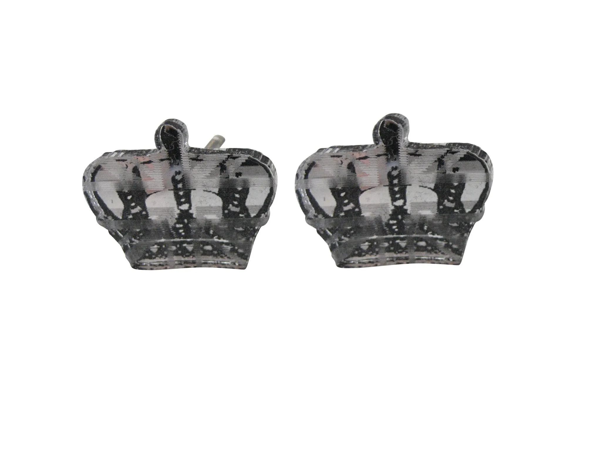 Silver Toned Resin Crown Cufflinks