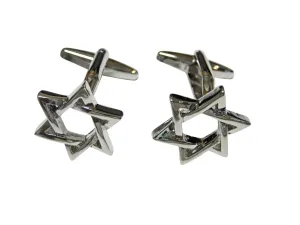 Silver Toned Star of David Cufflinks