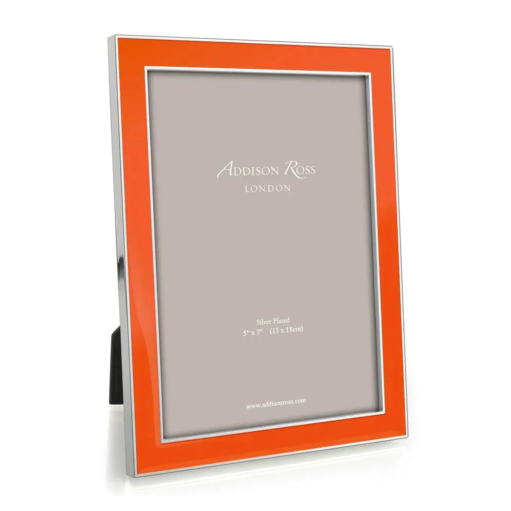 Silver Trim, Orange Enamel Frame
