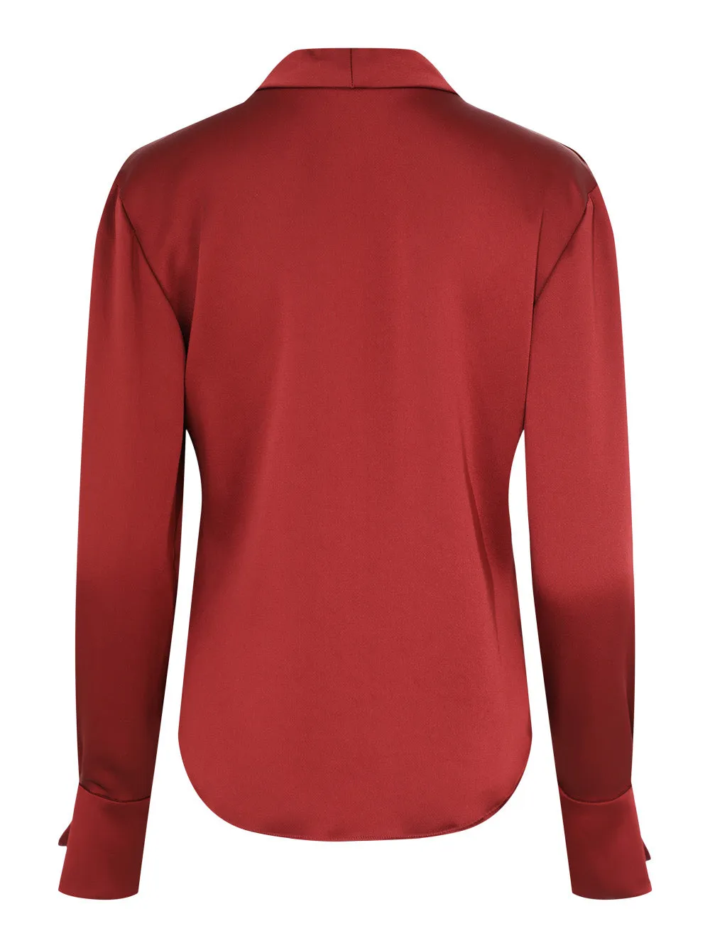 Simkhai Maisey Long Sleeve V-Neck Blouse in Oxblood