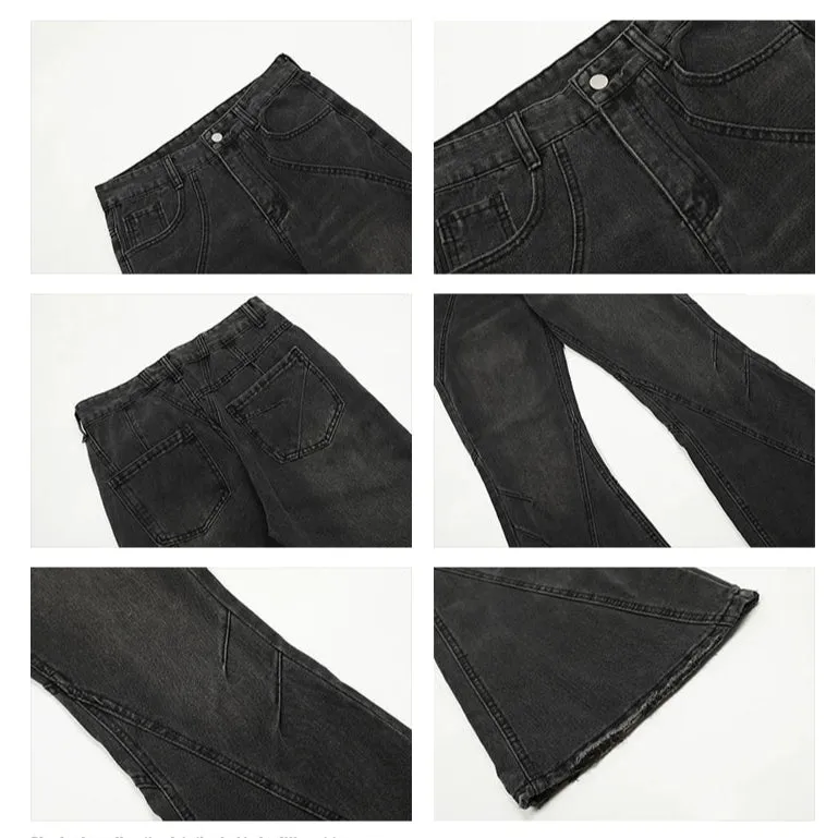 Slim Fit Denim Flared Trousers