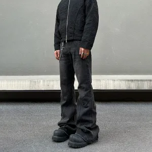Slim Fit Denim Flared Trousers