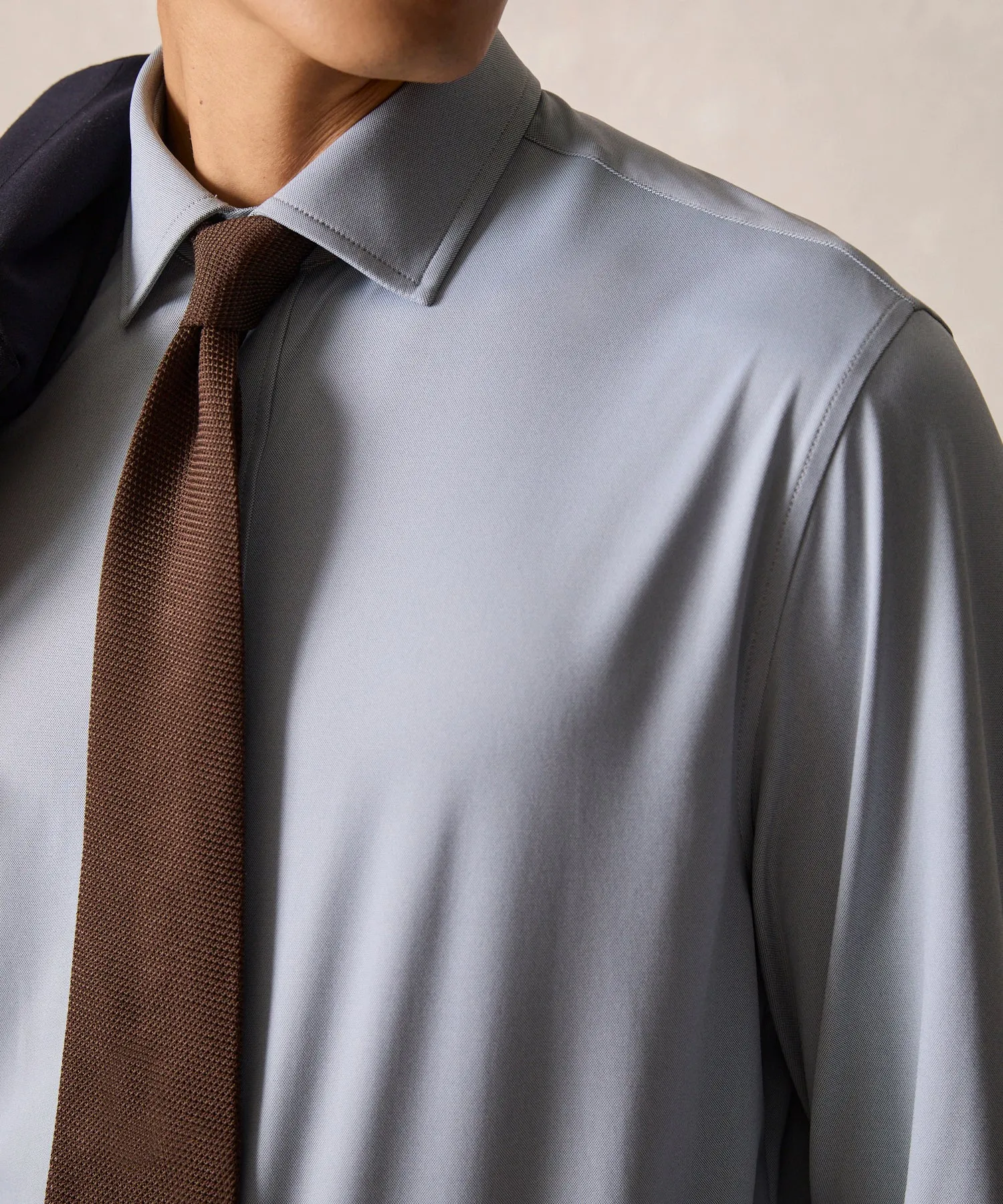 Slim Fit Stretch Knit Dress Shirt