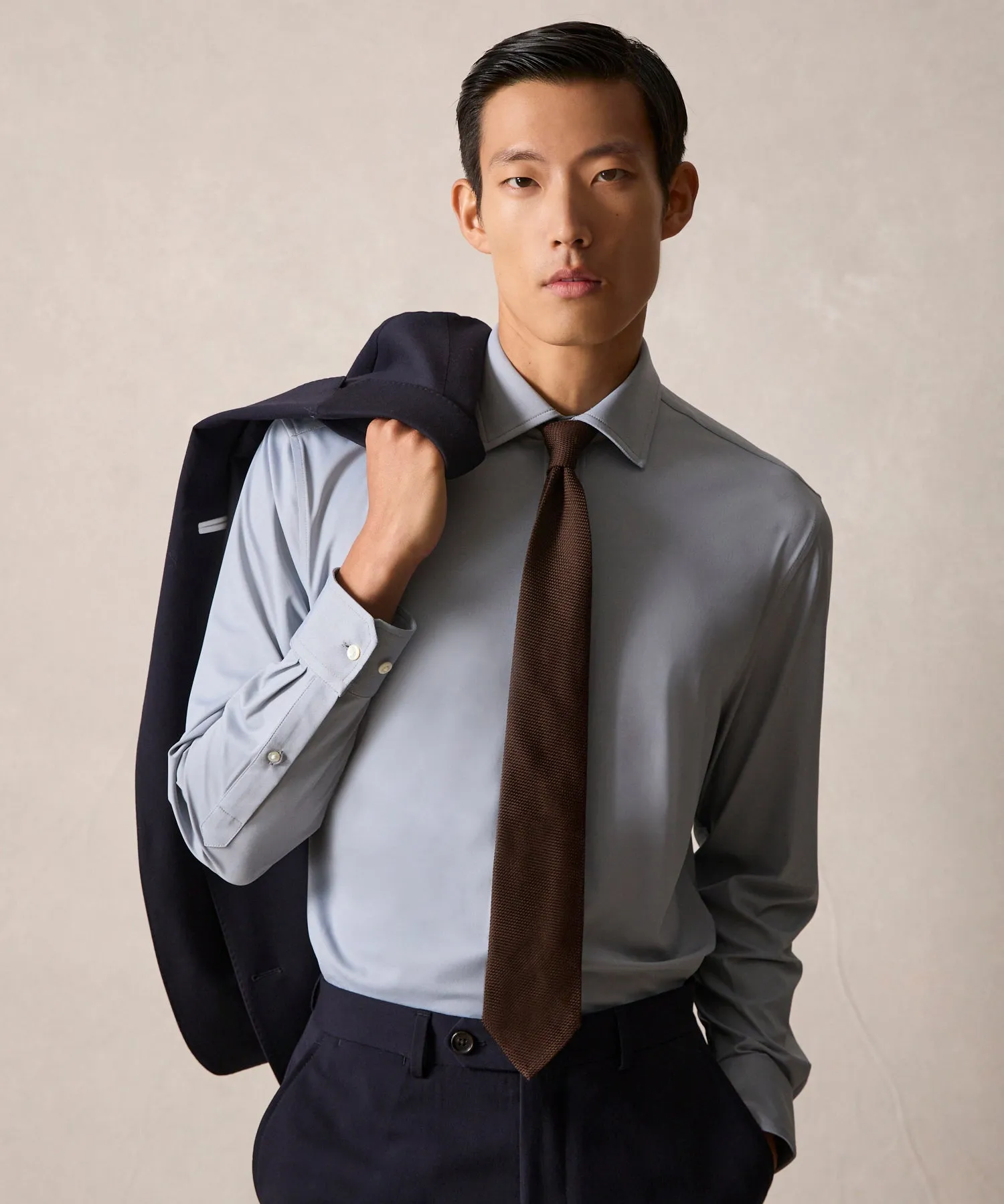 Slim Fit Stretch Knit Dress Shirt