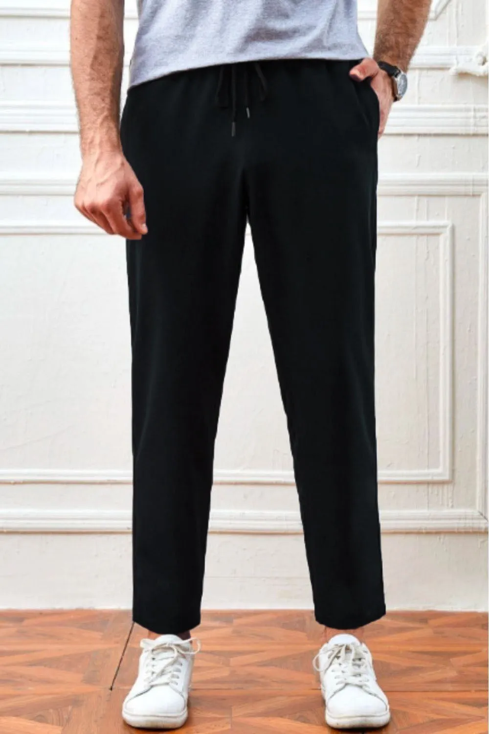 Solid Pocket Front Trousers