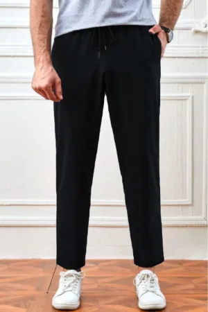 Solid Pocket Front Trousers