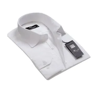 Solid White Mens Slim Fit Designer Dress Shirt - tailored Cotton Shirts for Work and Casual Wear