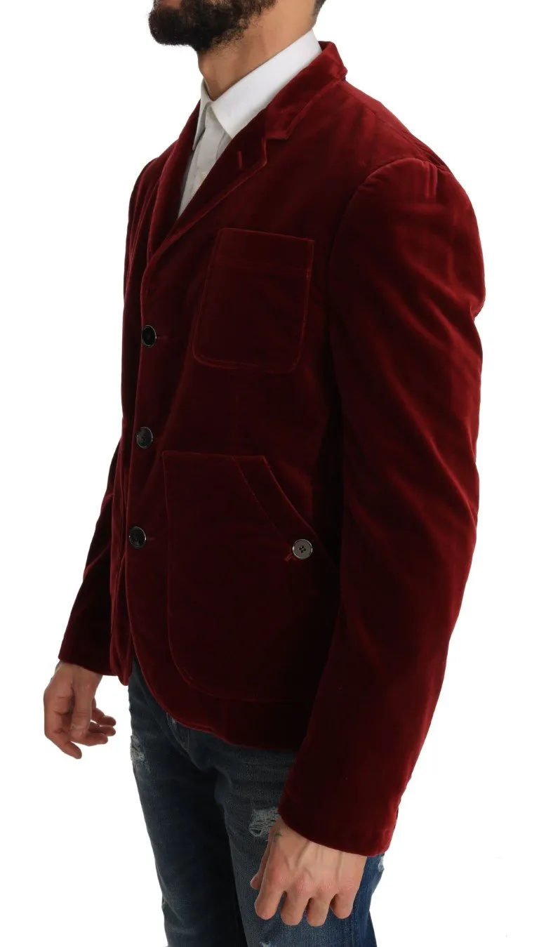 Sport Coat Blazer Bordeaux Velvet Jacket