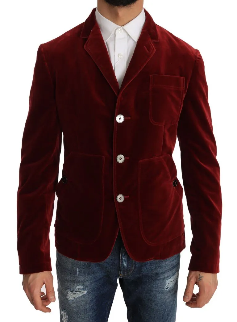 Sport Coat Blazer Bordeaux Velvet Jacket