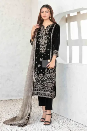 Tawakkal Fabrics Embroidered Velvet Suits Unstitched 3 Piece D-4041 - Festive Collection