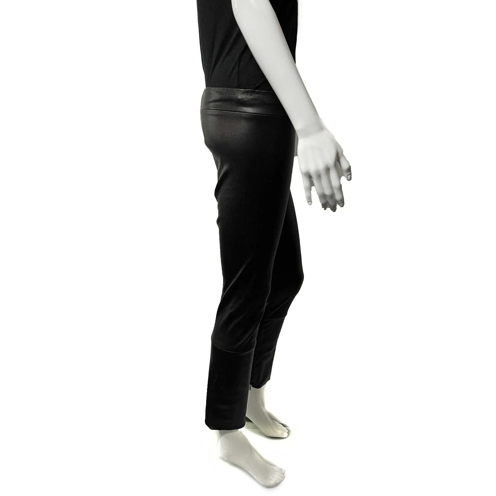 The Row - New w/ Tags - Mino Leather Cropped Pant - Black - Slim Fit - S