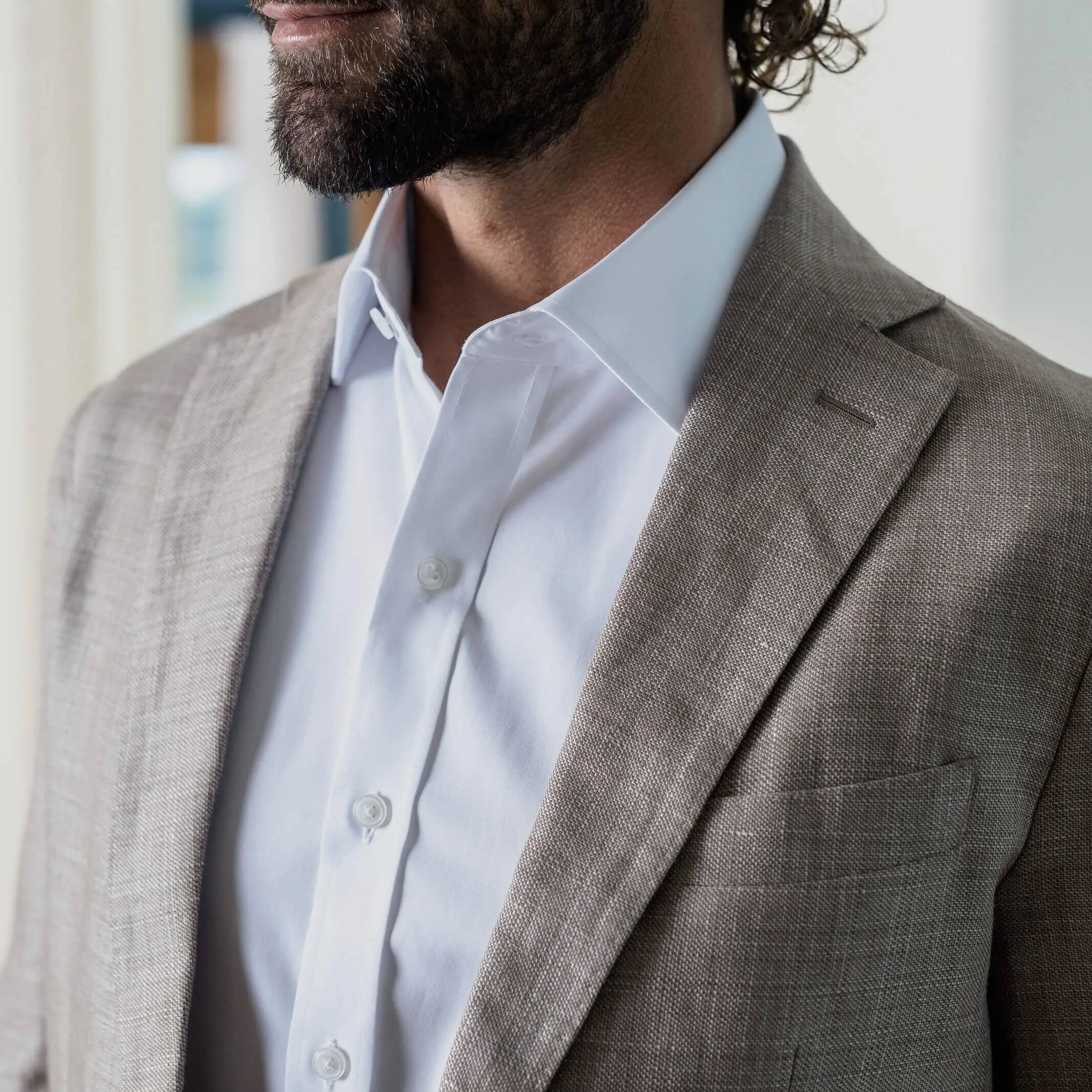 The White Madison Fine Twill Custom Shirt