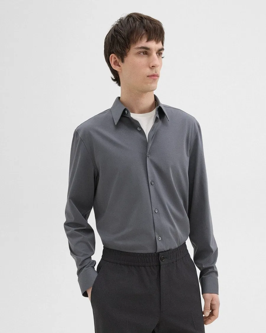Theory Sylvian Structure Knit Shirt - Pestle