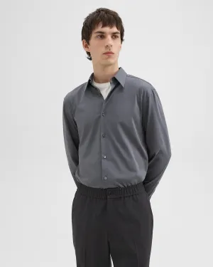 Theory Sylvian Structure Knit Shirt - Pestle