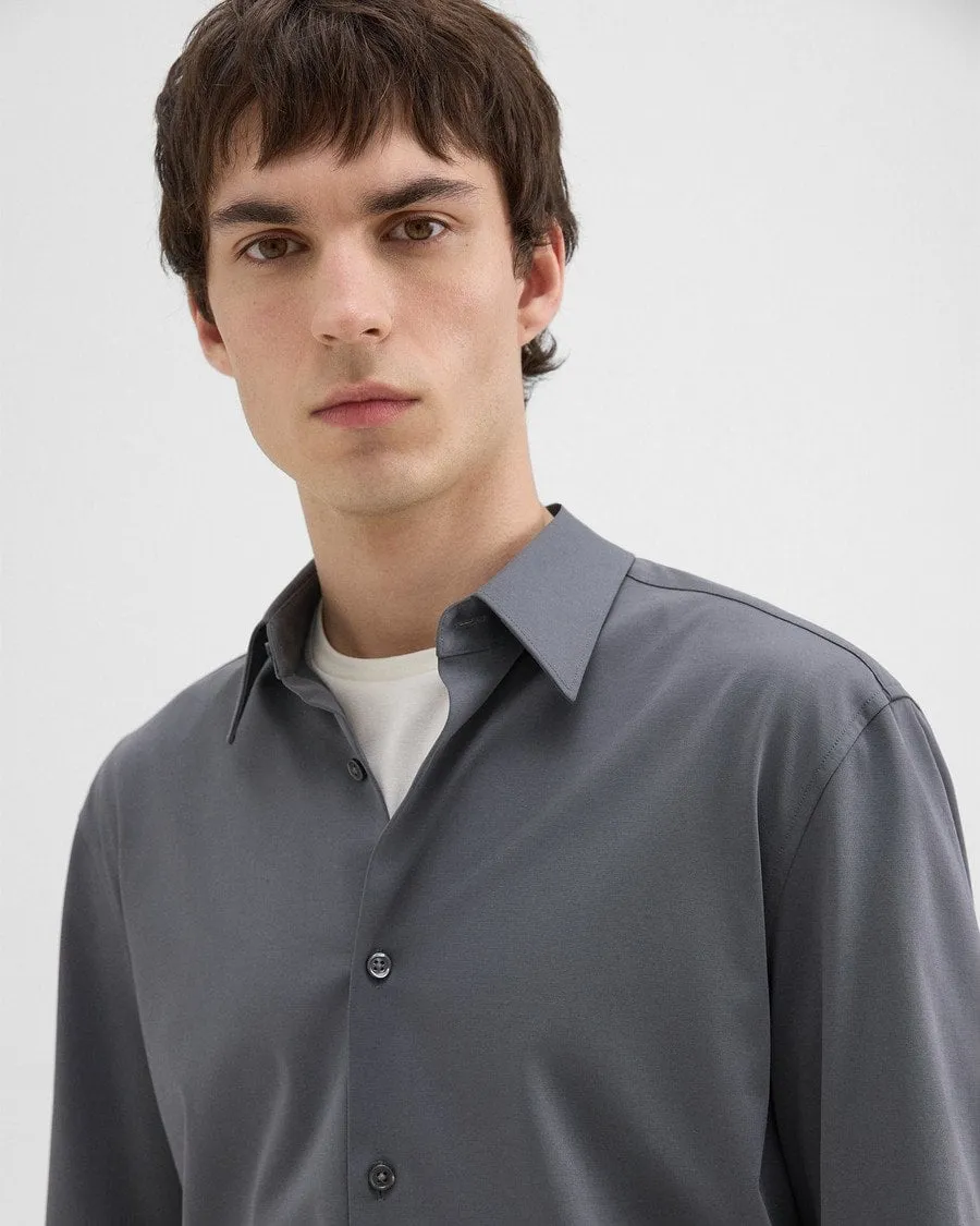Theory Sylvian Structure Knit Shirt - Pestle