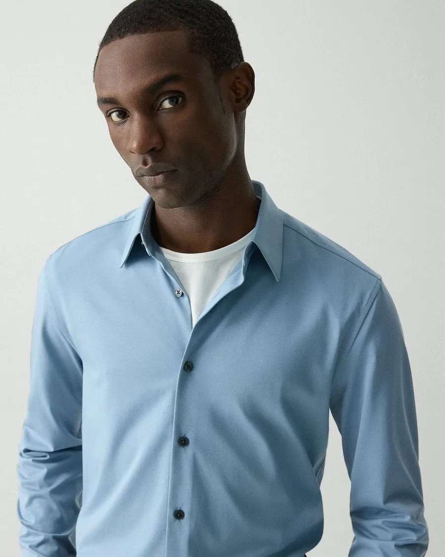 Theory Sylvian Structure Knit Shirt - Rainstorm