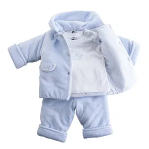 Three Piece Quilted Cotton Velour Set
