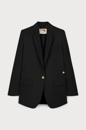 TIMELESS EVERYDAY SINGLE-BUTTON BLAZER IN BLACK