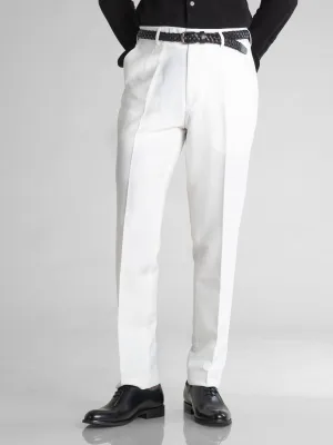 Trousers With Belt Loop - Pure White (Slim Straight)