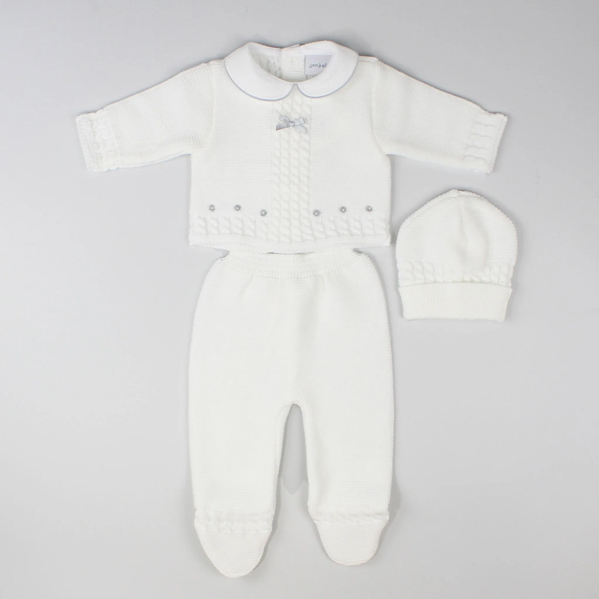 Unisex Baby Knitted Outfit with hat