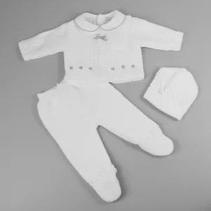 Unisex Baby Knitted Outfit with hat