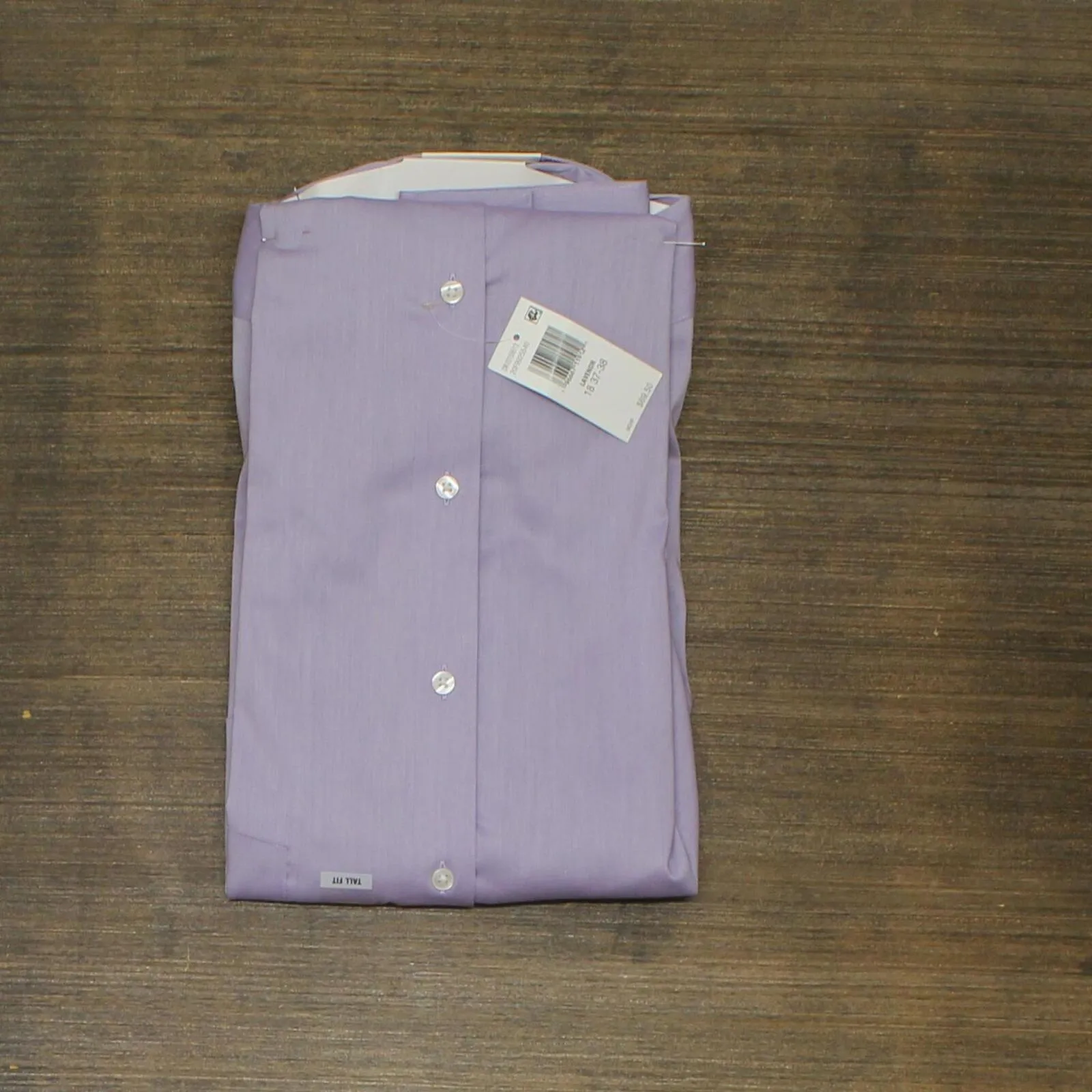 Van Heusen Men's Tall Fit Dress Shirt Ultra Wrinkle Lavender18 37-38