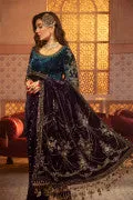 VEL-20-101-Teal and Plum | MariaB Velvet Collection 2021 | Unstitched Embroidered Velvet Suits