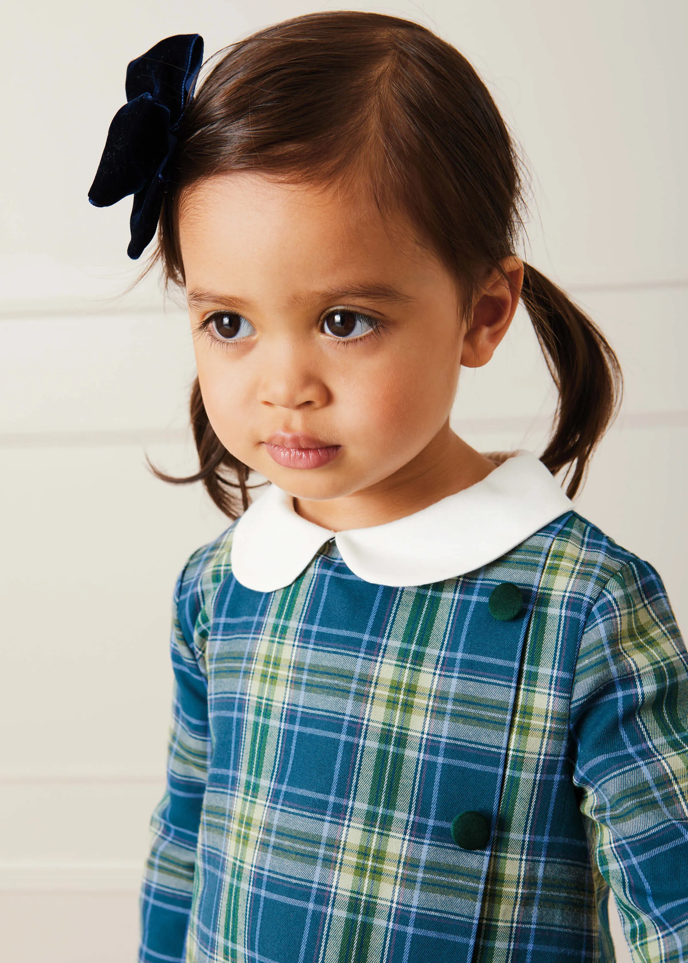 Velvet Big-Bow Clip in Navy