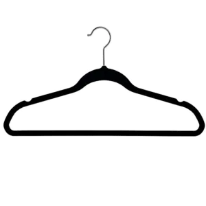Velvet Coat Hangers, Slimline & Space-Saving 40cm Black, Ivory, Grey