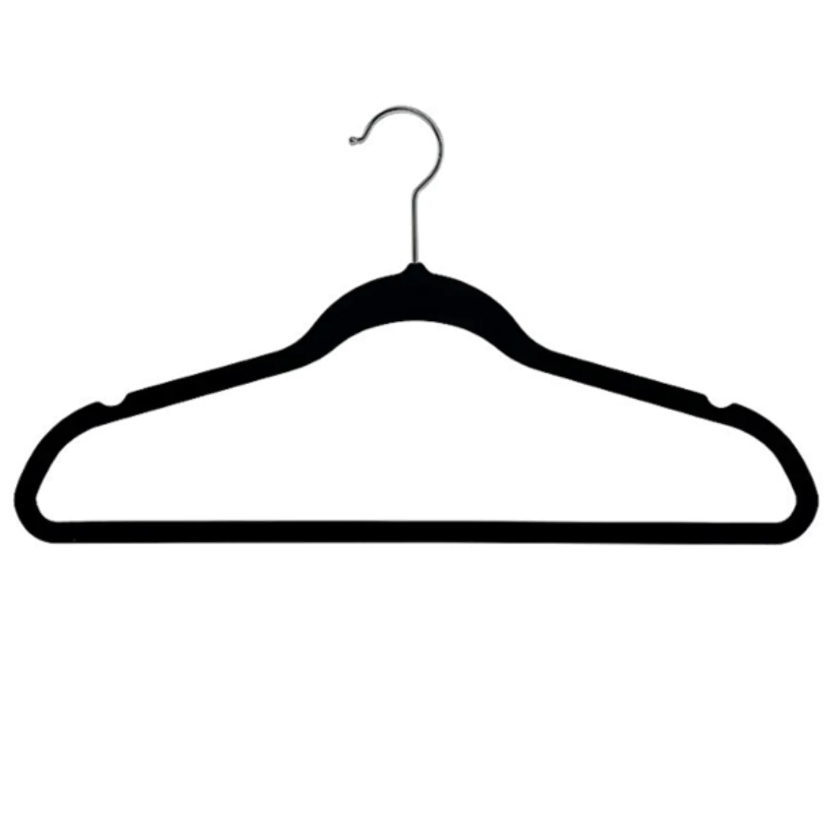 Velvet Coat Hangers, Slimline & Space-Saving 40cm Black, Ivory, Grey