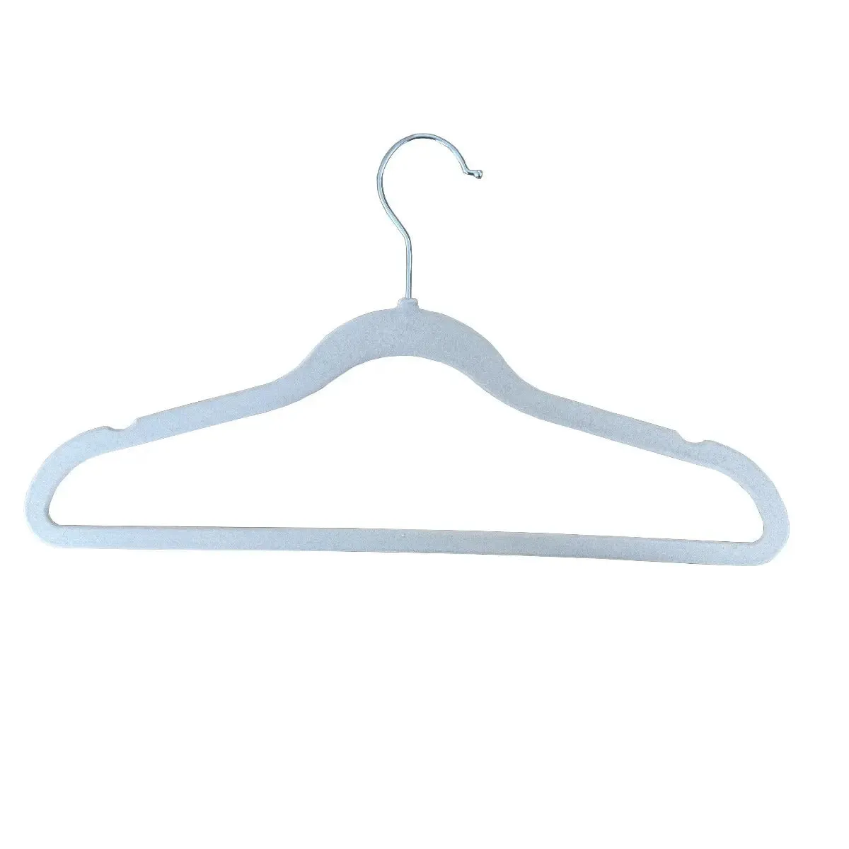 Velvet Coat Hangers, Slimline & Space-Saving 40cm Black, Ivory, Grey