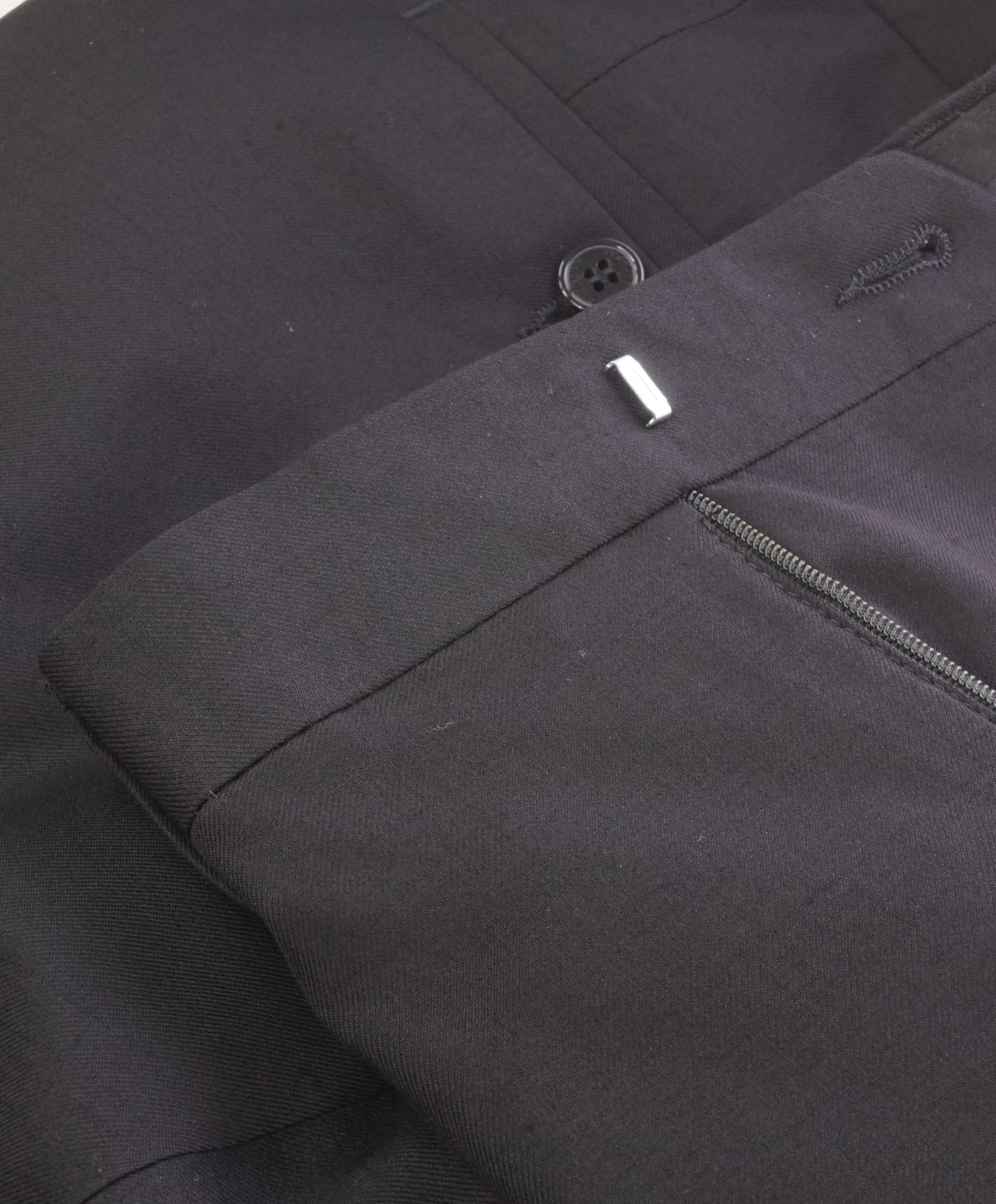 VERSACE COLLECTION - Flat Front Solid Black Dress Pants - 38W