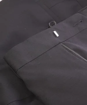 VERSACE COLLECTION - Flat Front Solid Black Dress Pants - 38W