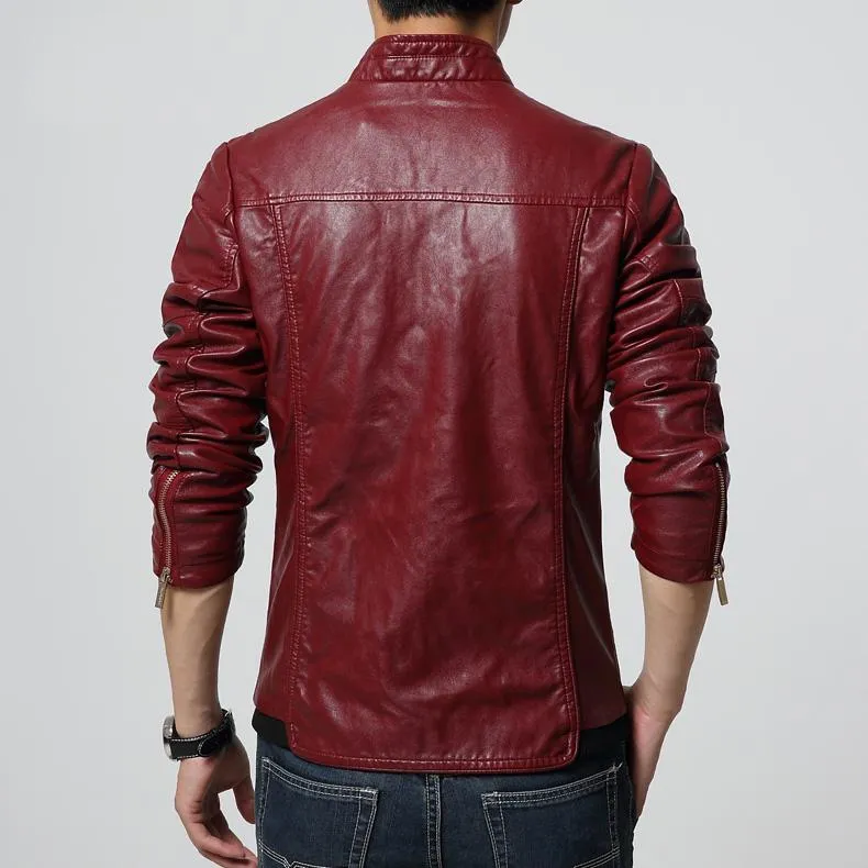 West Louis™ PU leather Biker Jacket