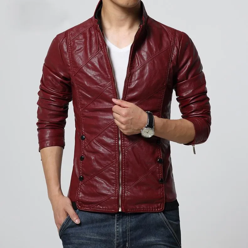 West Louis™ PU leather Biker Jacket