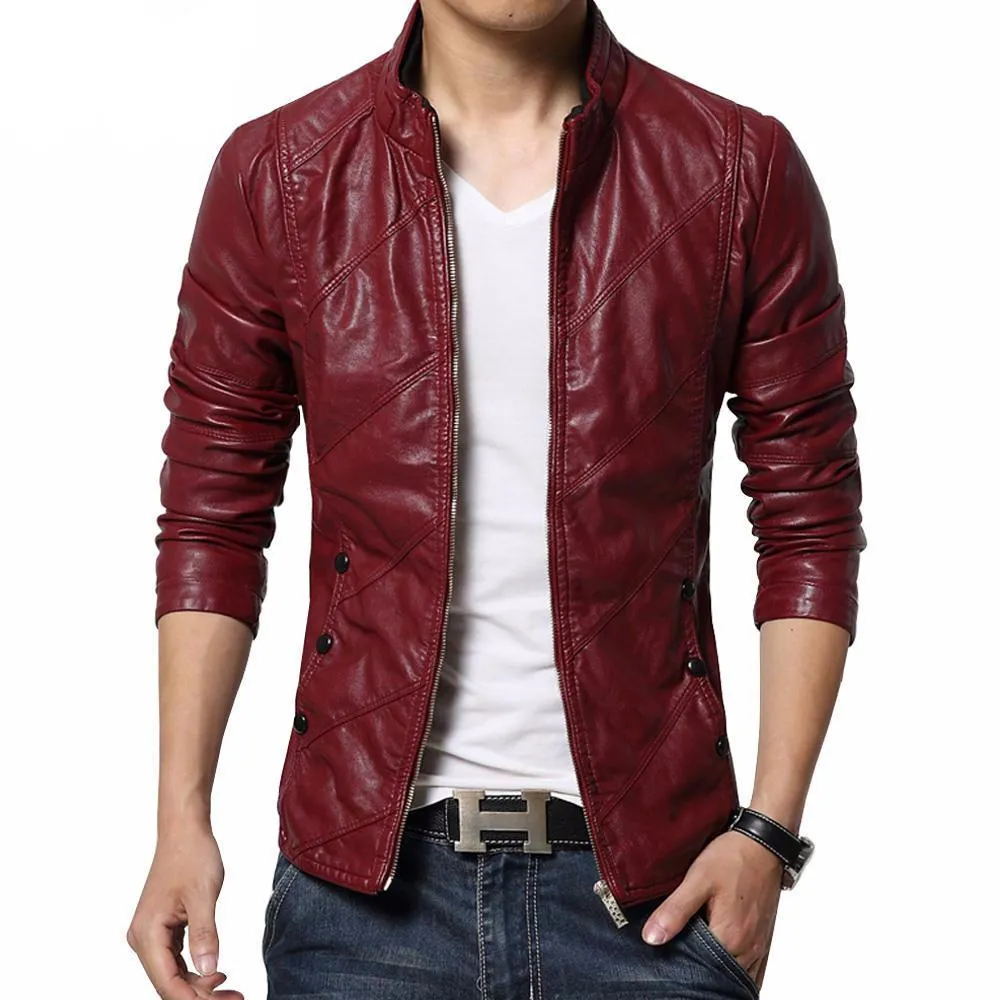 West Louis™ PU leather Biker Jacket