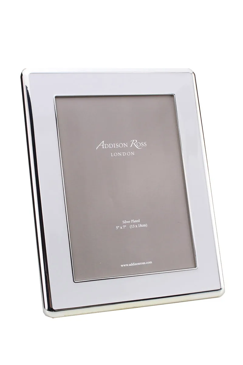 White Enamel & Silver Curve 5X7 Frame