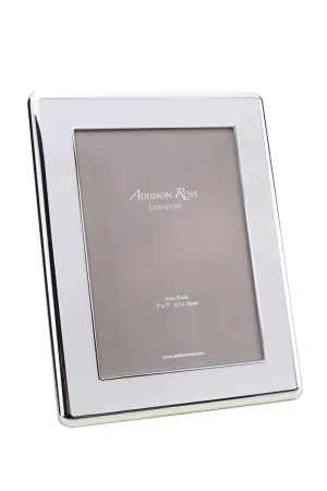 White Enamel & Silver Curve 5X7 Frame