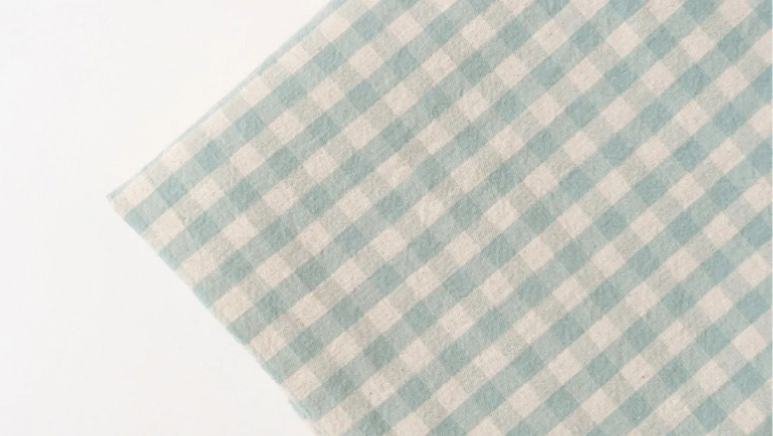 Wide Width Checkered Yarn Dyed Cotton Fabric - In Mint - Quality Korean Fabric By the Yard / 54789