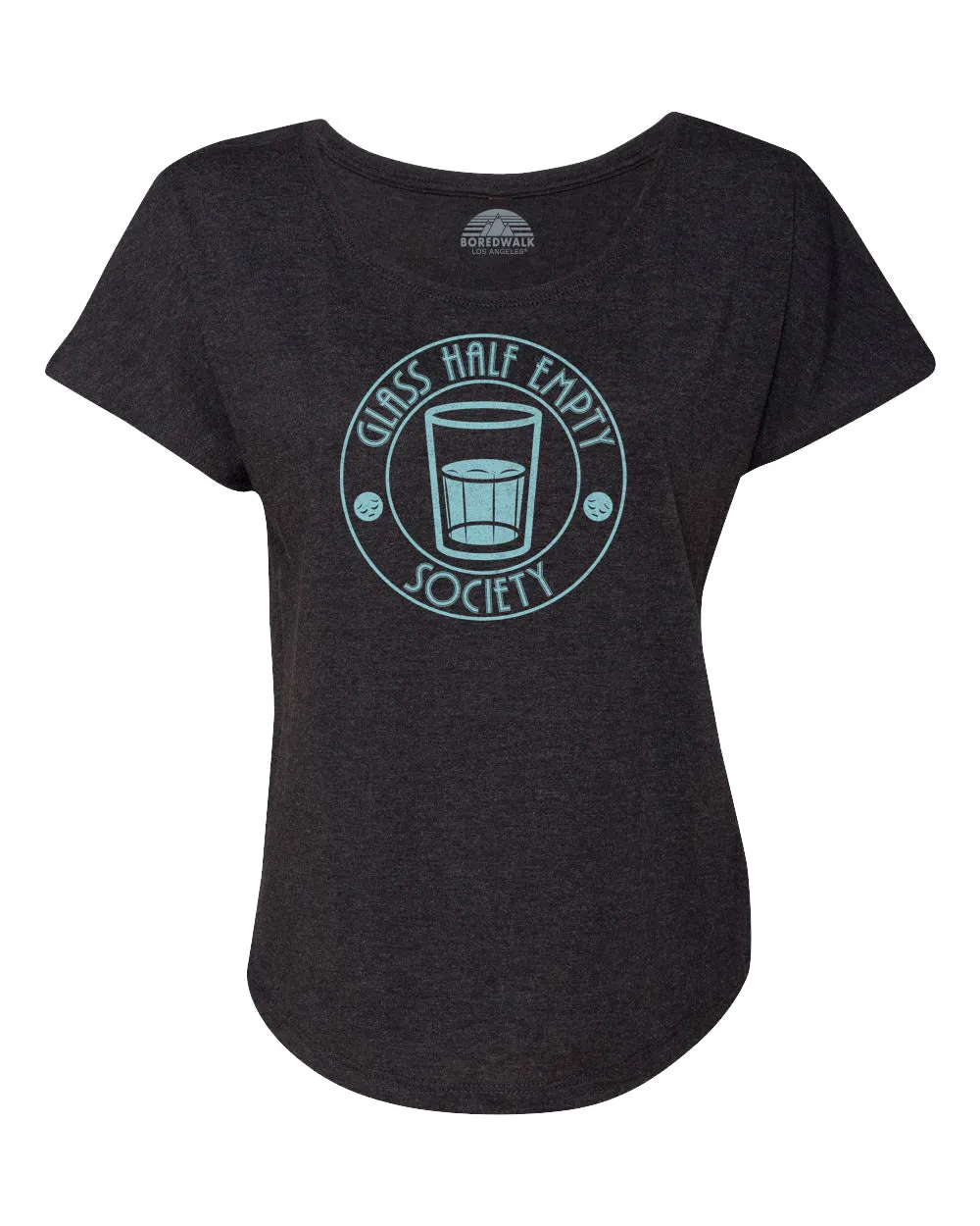 Women's Glass Half Empty Society Scoop Neck T-Shirt