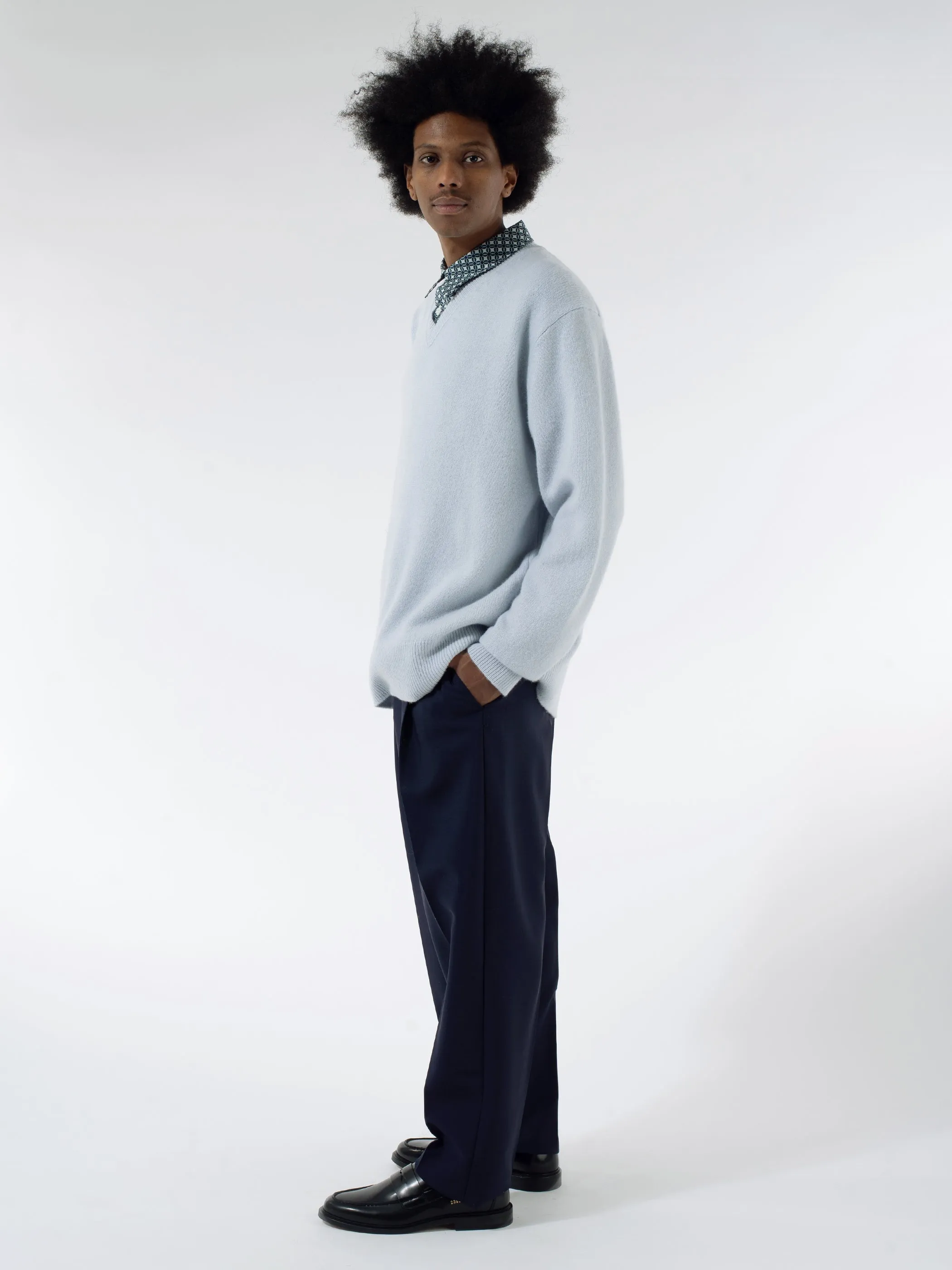 Wool-Blend Tailored Trousers