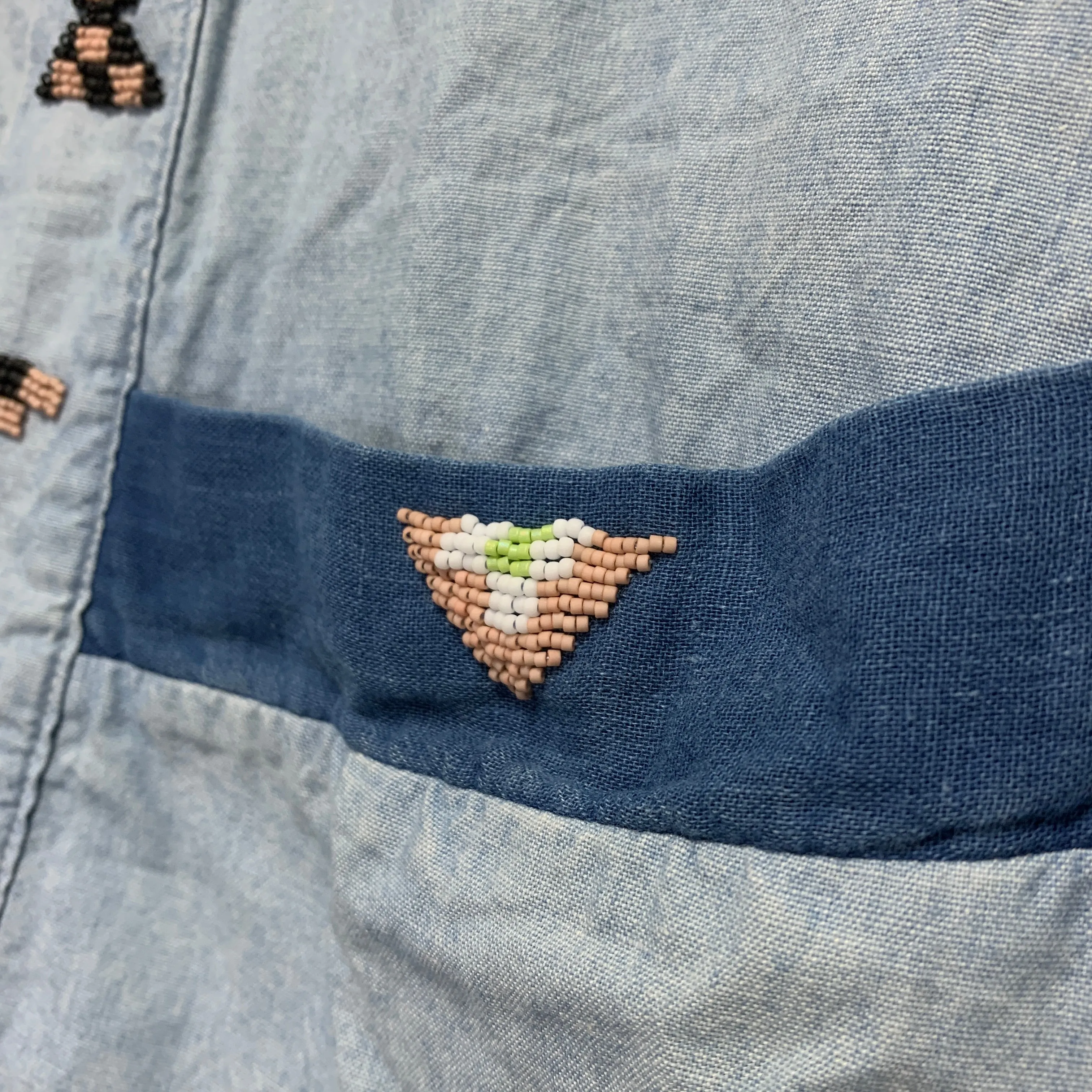 [XL] Kapital Kakashi Beaded Indigo Shirt Jacket