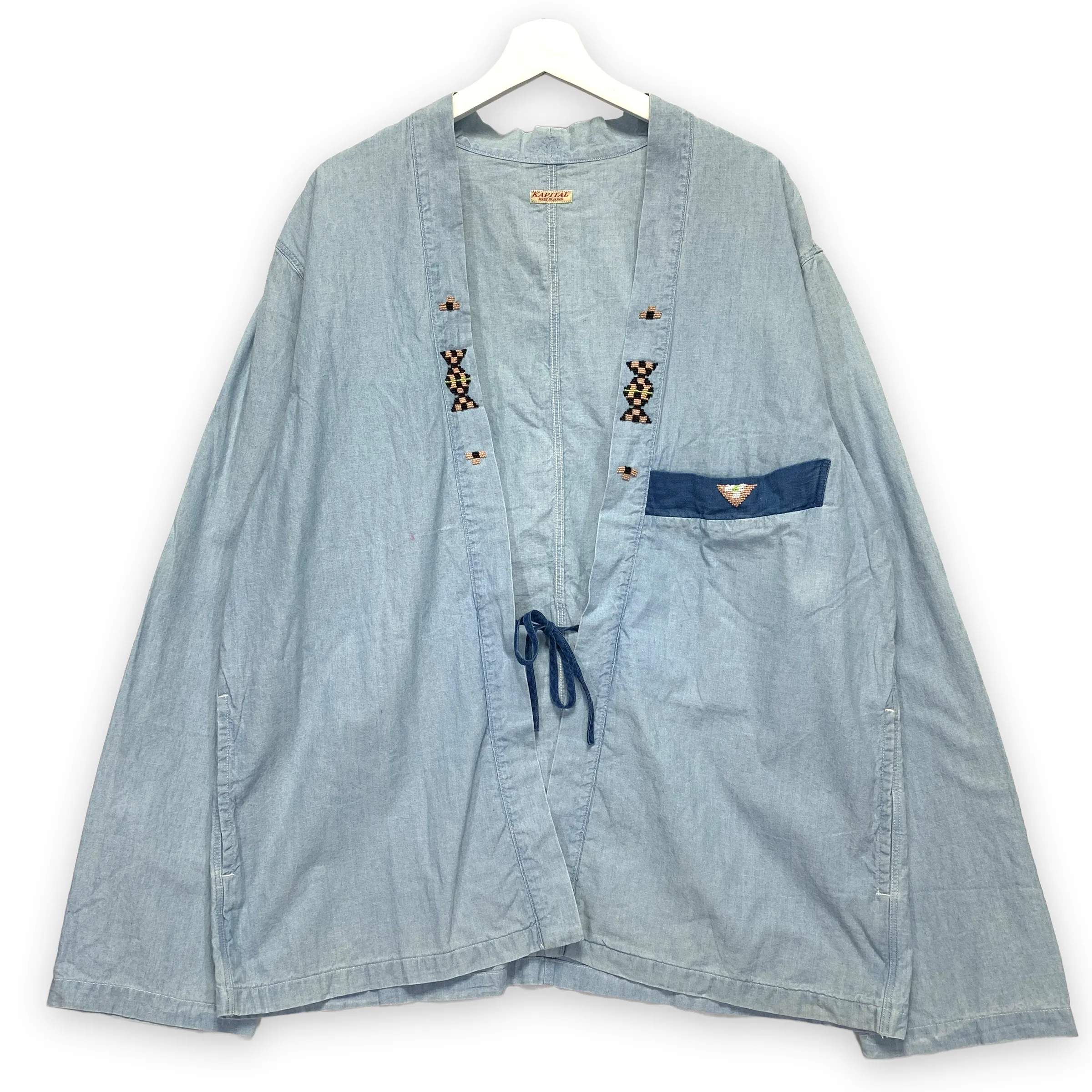[XL] Kapital Kakashi Beaded Indigo Shirt Jacket
